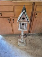 Custom built wooden birdhouse lawn decor
