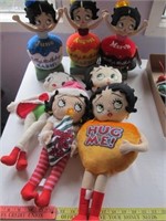 7pc Betty Boop Plush & Cloth Dolls