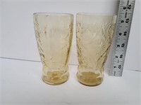 Two Depression Glass Madrid 12 Oz. Tumblers