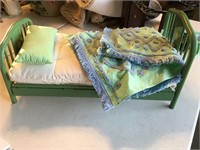 vintage iron american girl doll bed, extends to