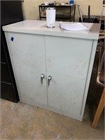SMall Grey Metal Cabinet