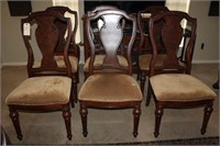 GORGEOUS HEAVY WOOD DINING ROOM CHAIRS (6)