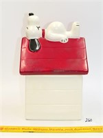 Vintage Snoopy on doghouse cookie jar, 1970,