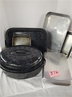 Lot of Metal Bake ware and Roasters
