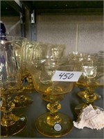 LOT OF LENOX YELLOW GOBLETS AND WATER