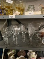 LOT OF 20+/- CRYSTAL WINE GLASSES