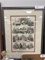 Framed Block Print of Cotton Machinery