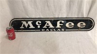 Vintage porcelain McAfee sign