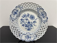 Meissen? Pierced Plate - Blue Onion Pattern