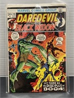1972; marvel; daredevil / black widow comic book
