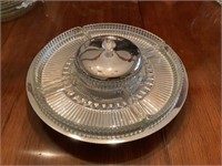 Glass and silver appetizer tray