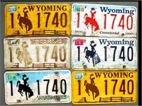 LOT OF 6 WYOMING LICENSE PLATES