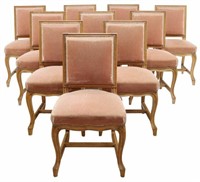 (10) FRENCH LOUIS XV STYLE UPHOLSTERED SIDE CHAIRS