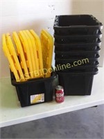 8 New Plastic Totes with Lids