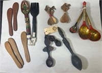 ASSORTED WOODEN SPOONS & FORKS
