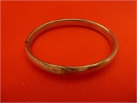 Etched 925 Bangle Bracelet