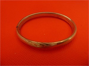 Etched 925 Bangle Bracelet
