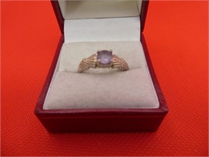 Marked 925 Amethyst Ring Size 8.5