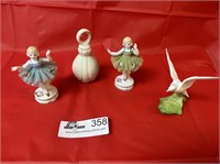 Misc. lot including 2 vintage ballerinas, bird and
