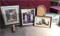 Four Assorted Wall Art And Mirror Frame