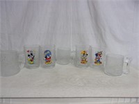 Mickey Mouse & Flinstones Collector Glasses