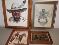 2 Cowboys Print, Pancho Villa & Mexican Cowboy