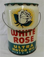 1954 WHITE ROSE ULTRA MOTOR OIL IMP. GAL. CAN