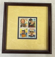 Vintage Framed Movie U.S. Stamps