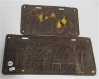 (2) License plates from Ontario.