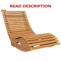 $116  Outsunny Teak Wood Rocking Chair, Slatted