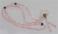 Rose quartz necklace with 2 lapis beads