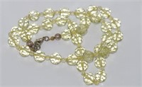 Vintage crystal necklace in lemon colour