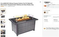 E2148 44 in50000 BTU Wicker Propane Fire Pit Table