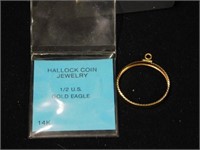 14K bezel only for $10 gold coin in orig. package