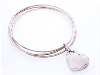 TIFFANY & CO. Triple Bangle Bracelet Heart Tag