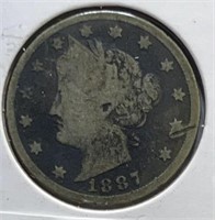 1887 Liberty V  Nickel