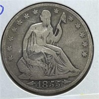 1855O Seated Half Dollar