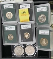 TRAY LOT OF GRADED COINS