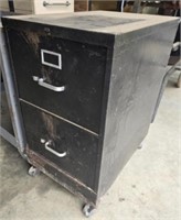 Vintage 2 drawer Hon filing cabinet on wheels