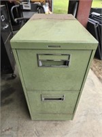 Light green steel case 2 drawer filing cabinet