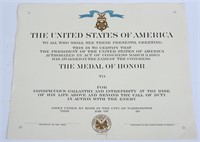 WWII US ARMY MEDAL OF HONOR CITATION WW2