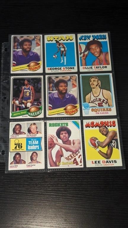 9 Various 1970's NBA Basketball Cards