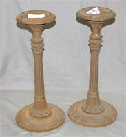 2 pcs Cast Iron Table Candle Stick Holders 18'h
