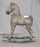Hand Carved Wooden Rocking Horse 25" x 23"