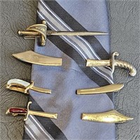 Vintage Tie Clips (4) - Swords