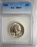 1959 Quarter ICG MS67 LISTS $1150