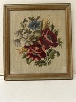 Vintage needlepoint floral bouquet