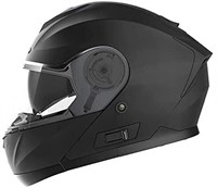 Motorcycle Modular Full Face Helmet, XL, Mat Black