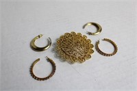 Brooch and Clip on Earrings