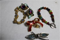 Gold Florenza Bracelet,Earrings, Beaded Bracelet,B